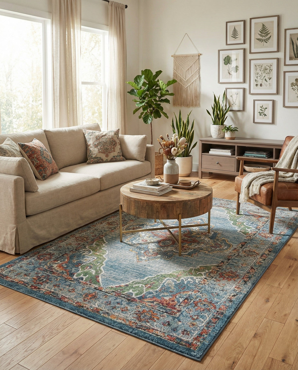 Savannah Soiree Collection Area Rug - Serengeti (Blue) Rectangle Blue  lifestyle 9