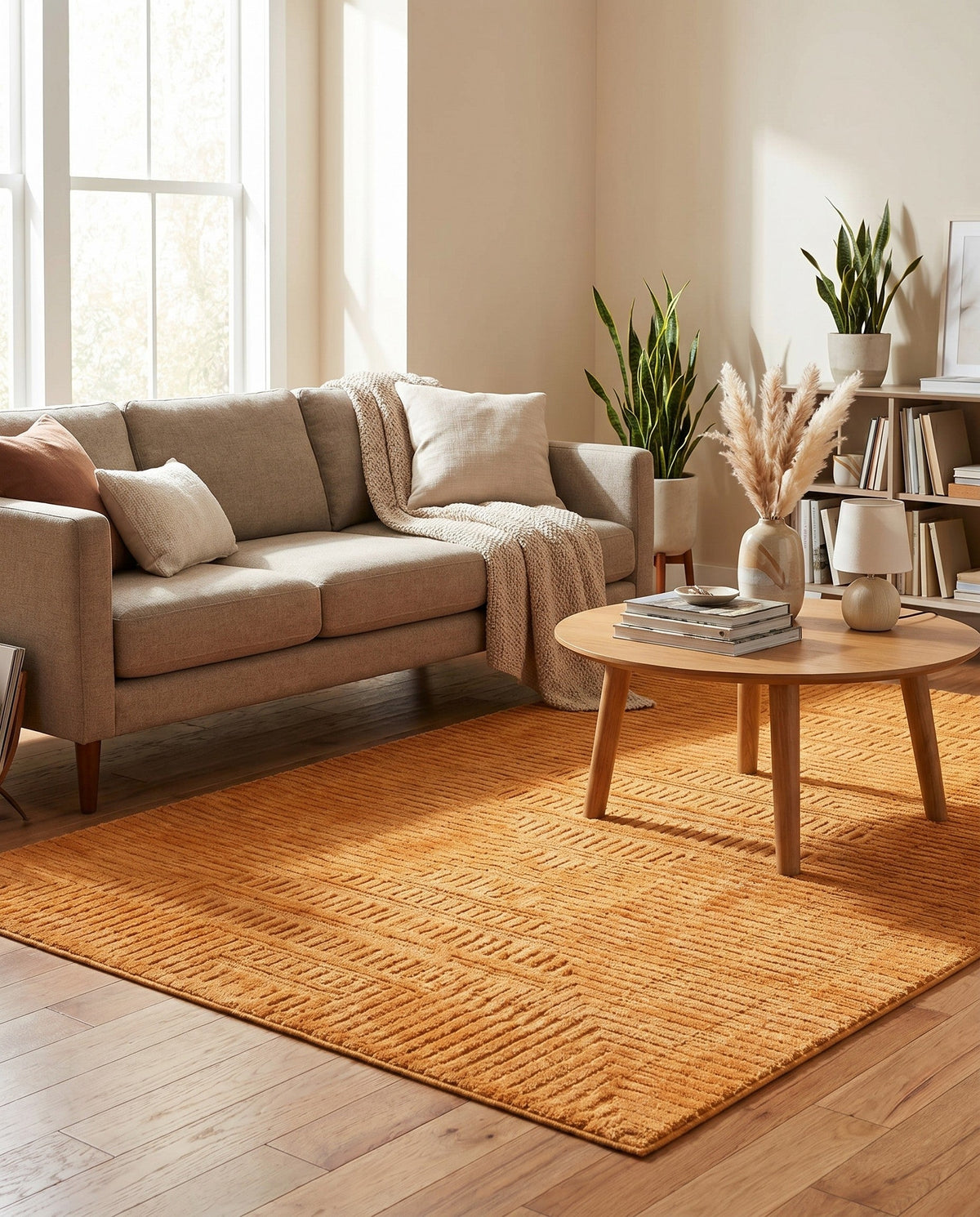 Haven Tapestry Collection Area Rug -  TranquilGlade Rectangle Goldenrod Glow  lifestyle 15