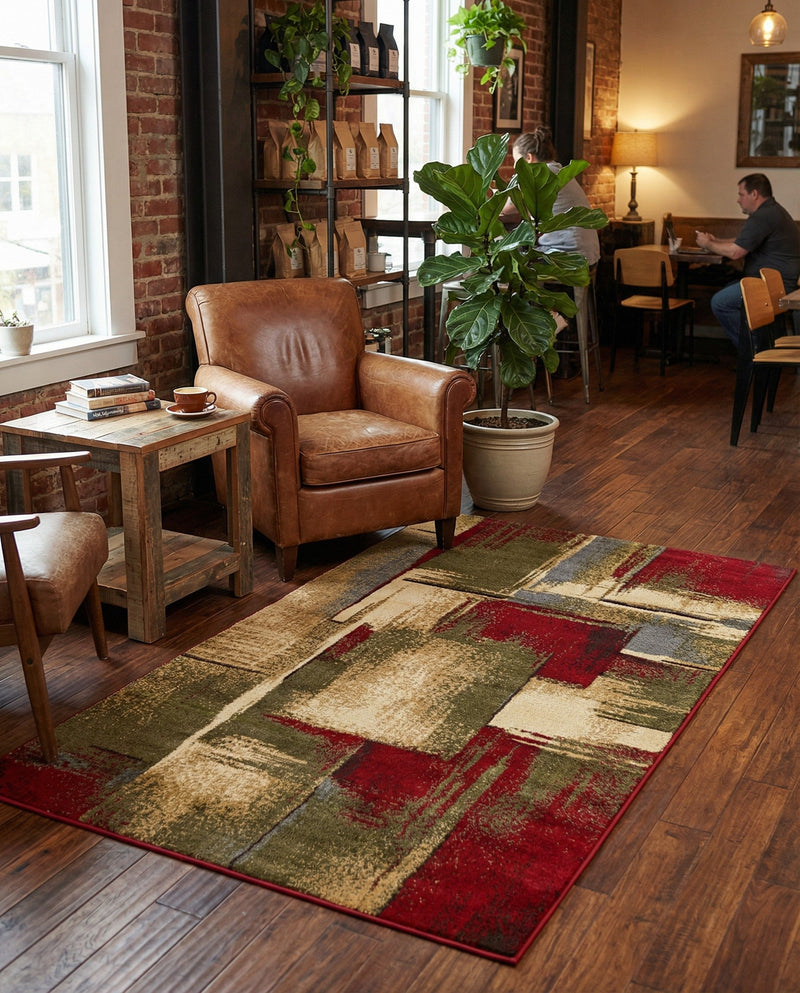 Bistro Lounge Collection Area Rug -  Doppio Rectangle Multi  lifestyle 30