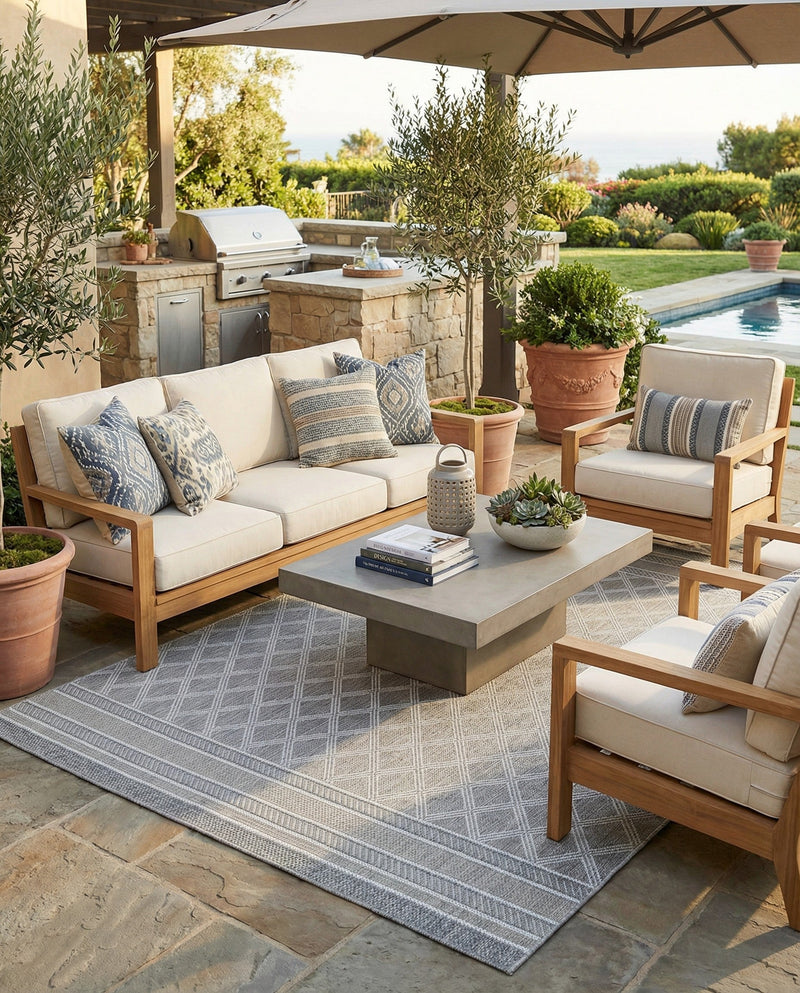 Savannah Pergola Collection Area Rug - Savannah Rectangle Gray  lifestyle 34
