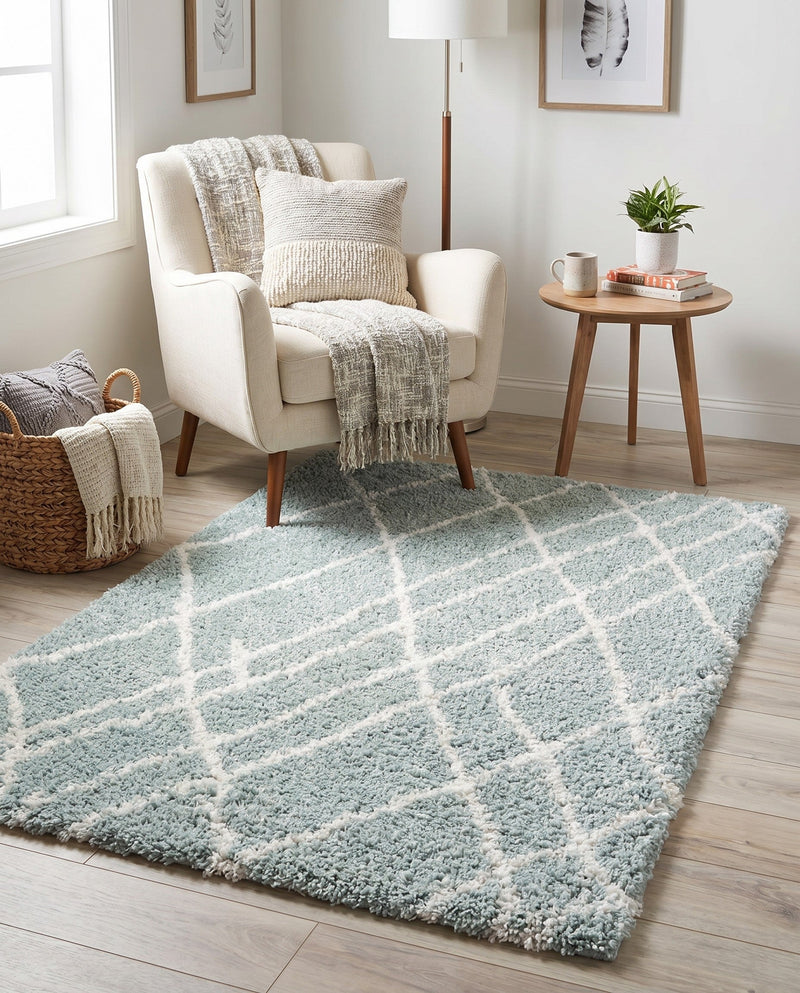 Cozy Haven Shag Collection Area Rug - Serenity (Sage Green) Rectangle Sage Green  lifestyle 14