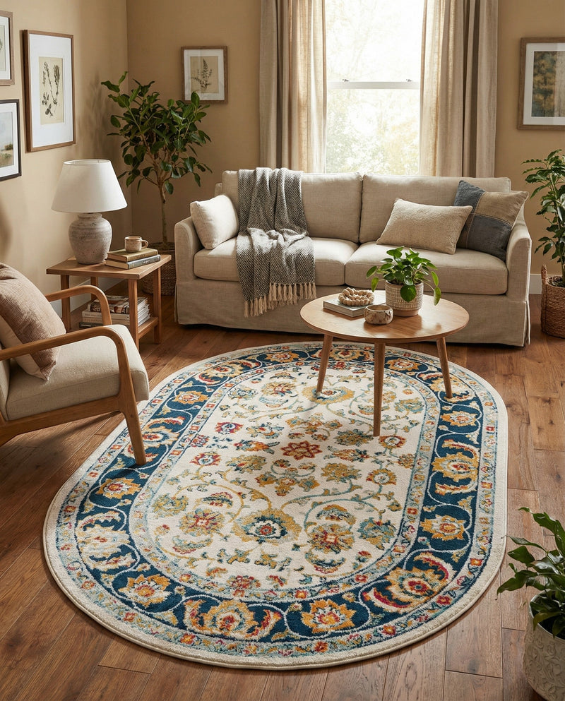 Adriana Terrace Collection Area Rug -  Positano (Multi) Oval Multi  lifestyle 22