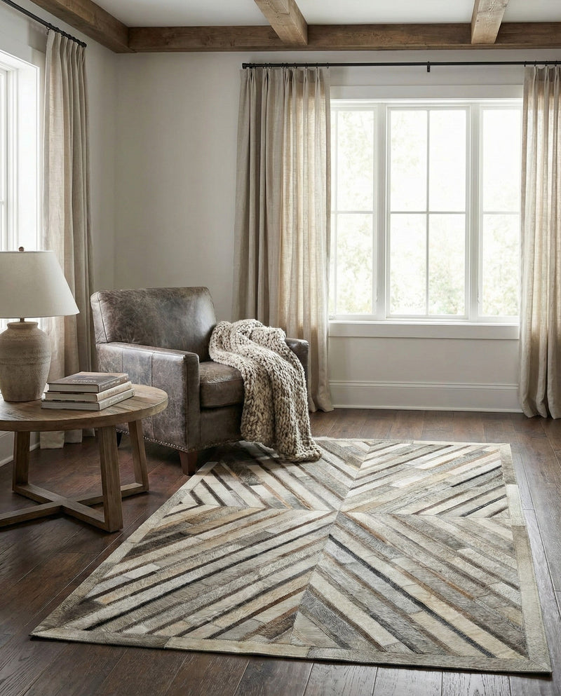 Savannah Hideaway Collection Area Rug - Serengeti Rectangle Gray Ivory  lifestyle 7
