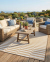 Seaside Stripes Collection Area Rug - Cabana (Taupe) Rectangle Taupe  lifestyle 38