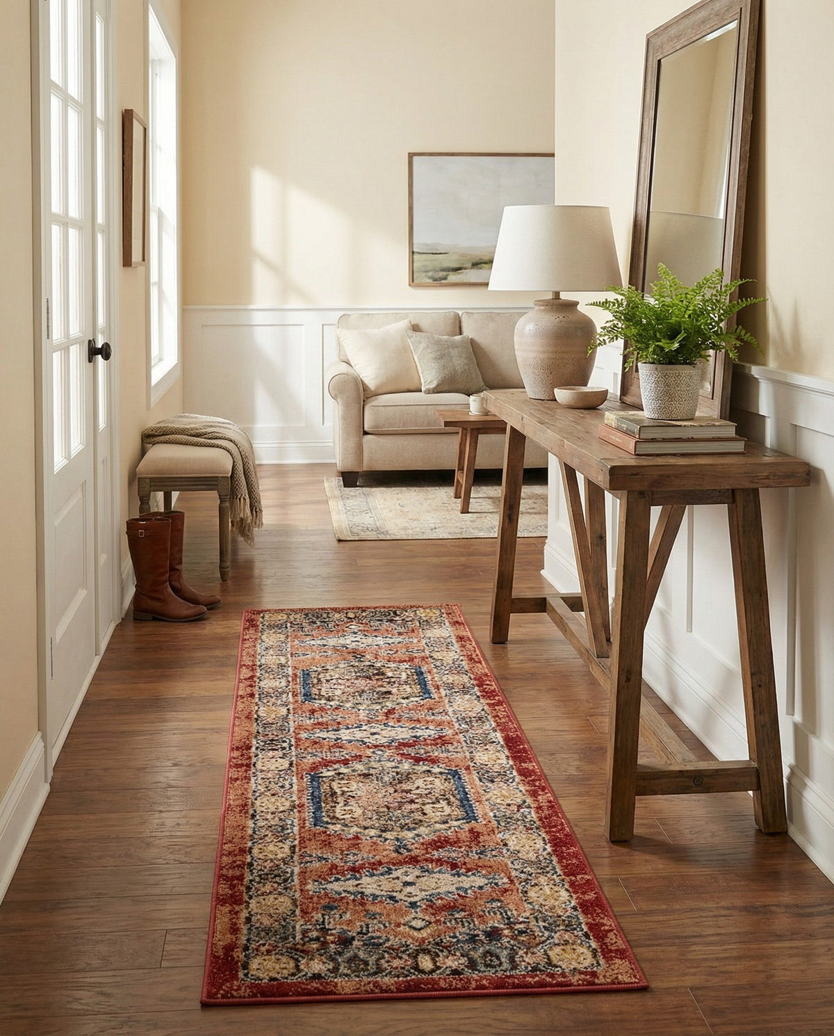 Eden Oasis Collection Area Rug -  Refuge (Terracotta) Runner Terracotta  lifestyle 82