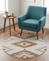 Desert Modern Eco Rug Series Collection Area Rug -  Zion Round Ivory  lifestyle 57