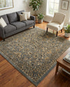 Isfahan Elegance Collection Area Rug - Naghsh-e Jahan (Gray) Square Gray  lifestyle 55
