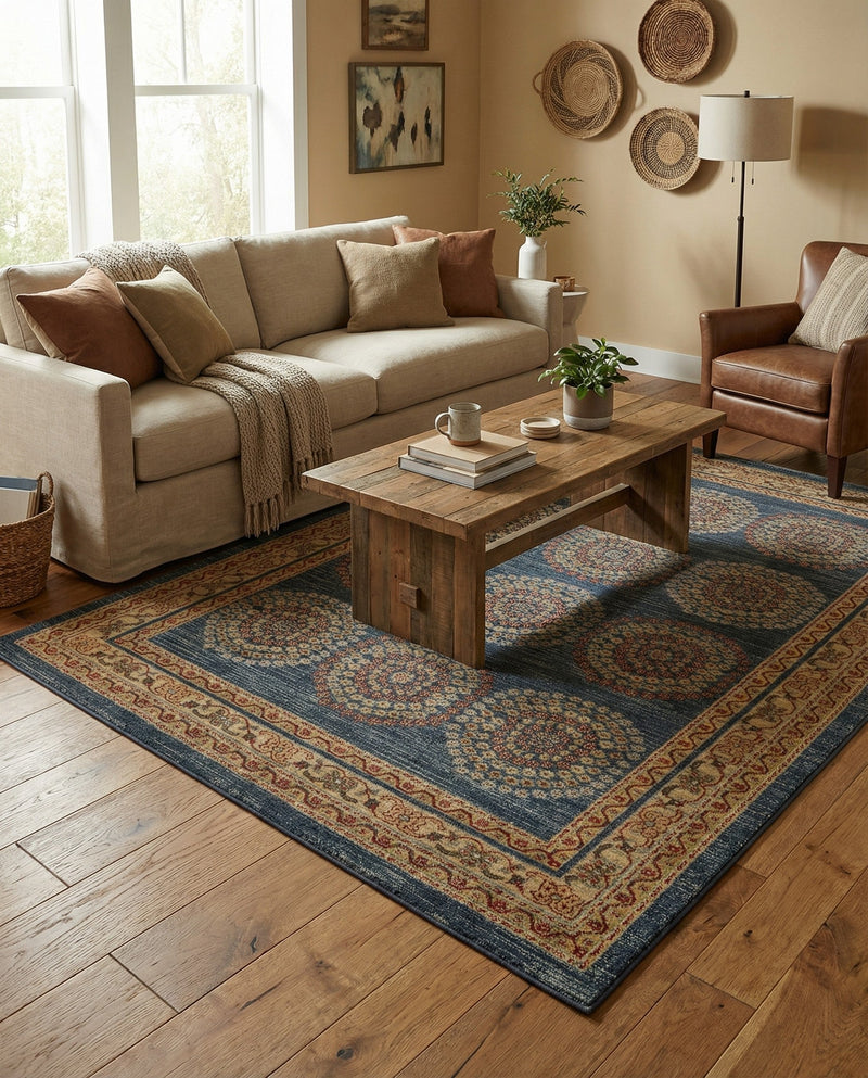 Zagros Oasis Collection Area Rug -  Gilan-e Gharb Rectangle Blue  lifestyle 21