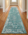 Riviera Elegance Collection Area Rug - Antibes (Turquoise) Runner Turquoise  lifestyle 69