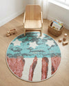 Wonder Tykes Collection Area Rug -  Zany Round Red and Blue  lifestyle 38