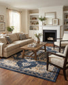 Eden Oasis Collection Area Rug -  Tranquility (Navy Blue) Rectangle Navy Blue  lifestyle 17
