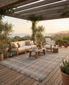 Sustainable Grid Indoor-Outdoor Oasis Collection Area Rug - Savannah Rectangle Desert Gray  lifestyle 70