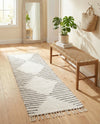 Thar Cotton Collection Area Rug - Jaisalmer (White) Runner White  lifestyle 57