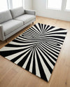 Cyclone Wool Collection Area Rug -  Maelstrom Rectangle Black and White  lifestyle 15