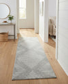 Seychelles Stripes Collection Area Rug - Mahe (Gray and Ivory) Runner Gray and Ivory  lifestyle 30