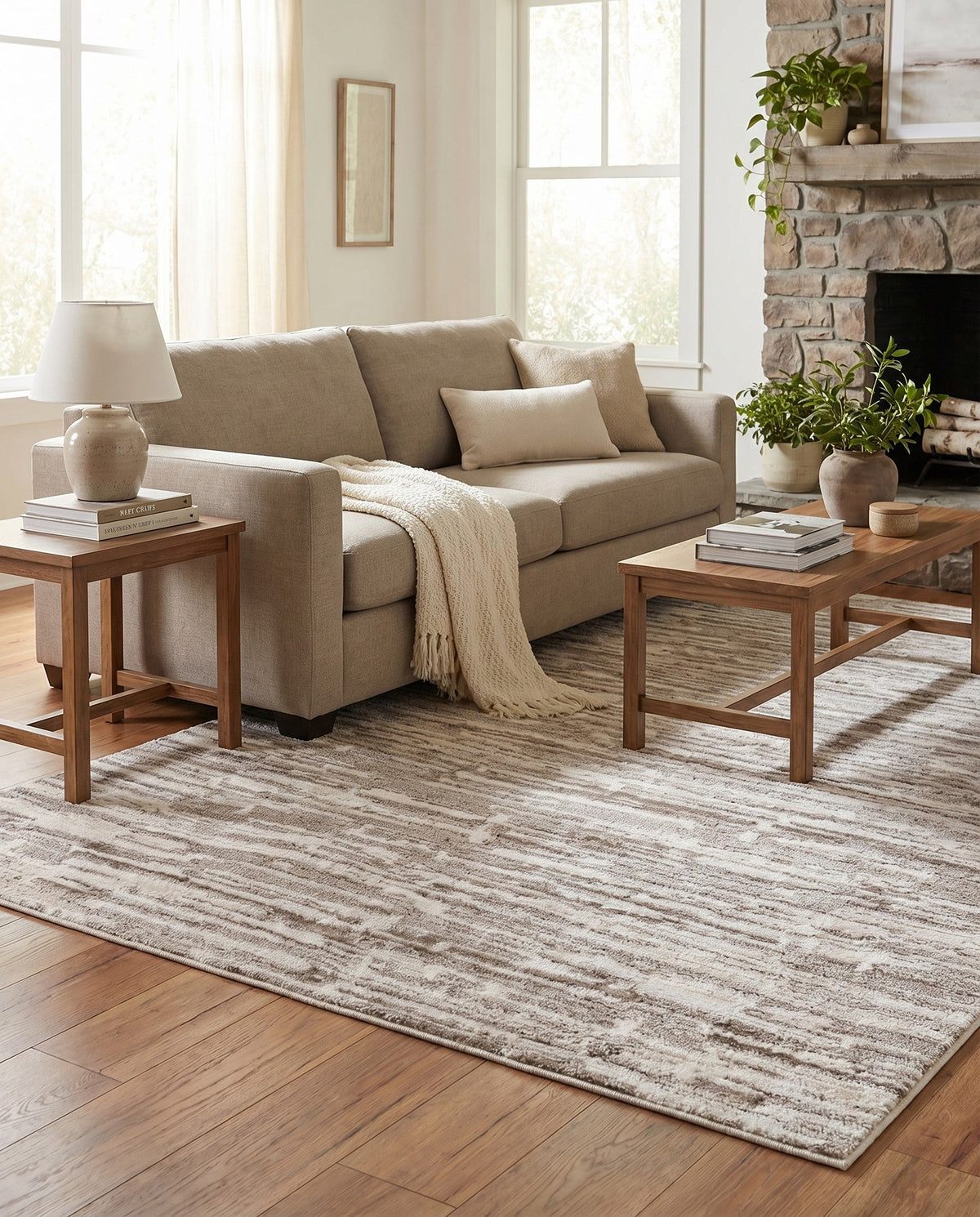 Sienna Collection Area Rug -  Rome Rectangle Ivory  lifestyle 75
