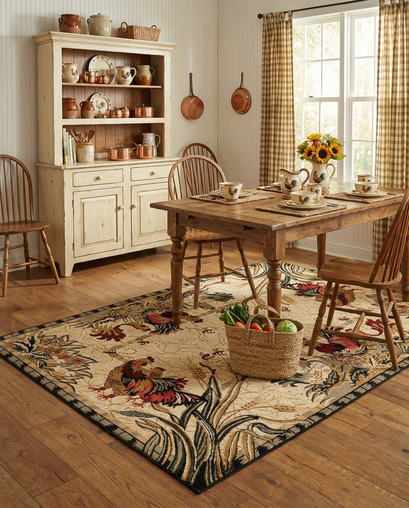 Rural Charm Collection Area Rug - Meadowbrook Rectangle Cream  lifestyle 14