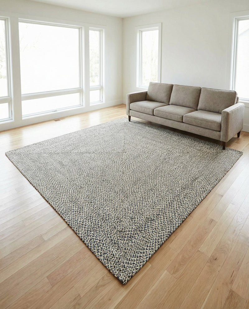 Highland Woven Jute Collection Area Rug - Glenmore (Gray) Square Gray  lifestyle 63