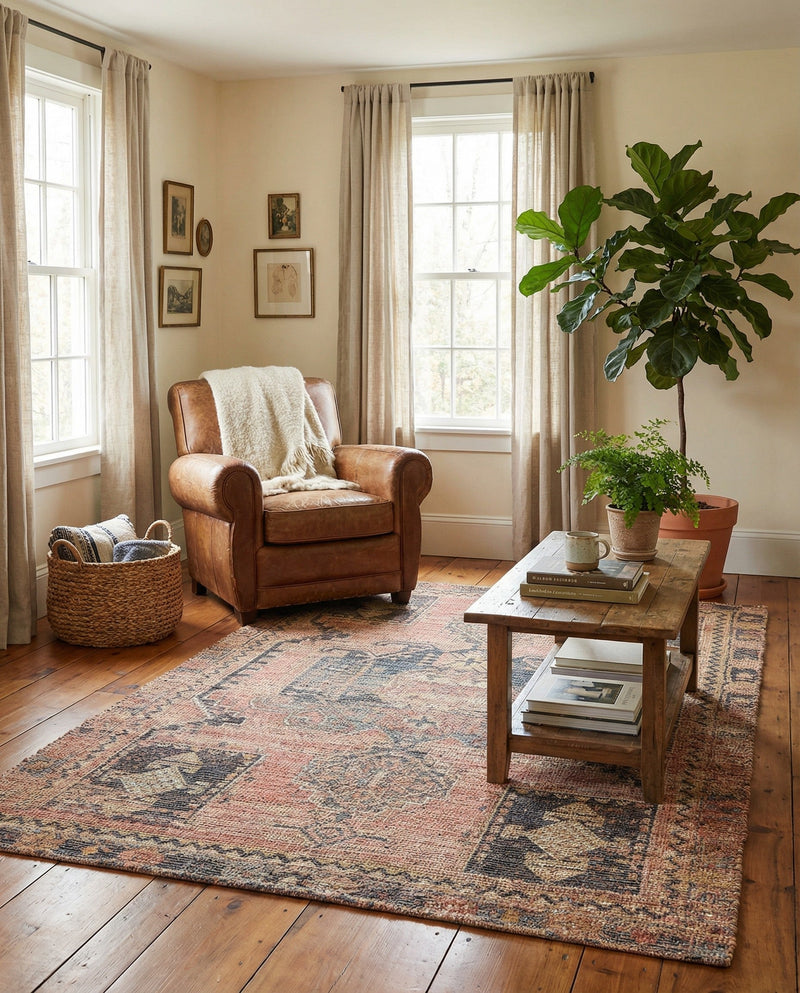 Savannah Threads Collection Area Rug -  Sonoran Rectangle Antique Red  lifestyle 11