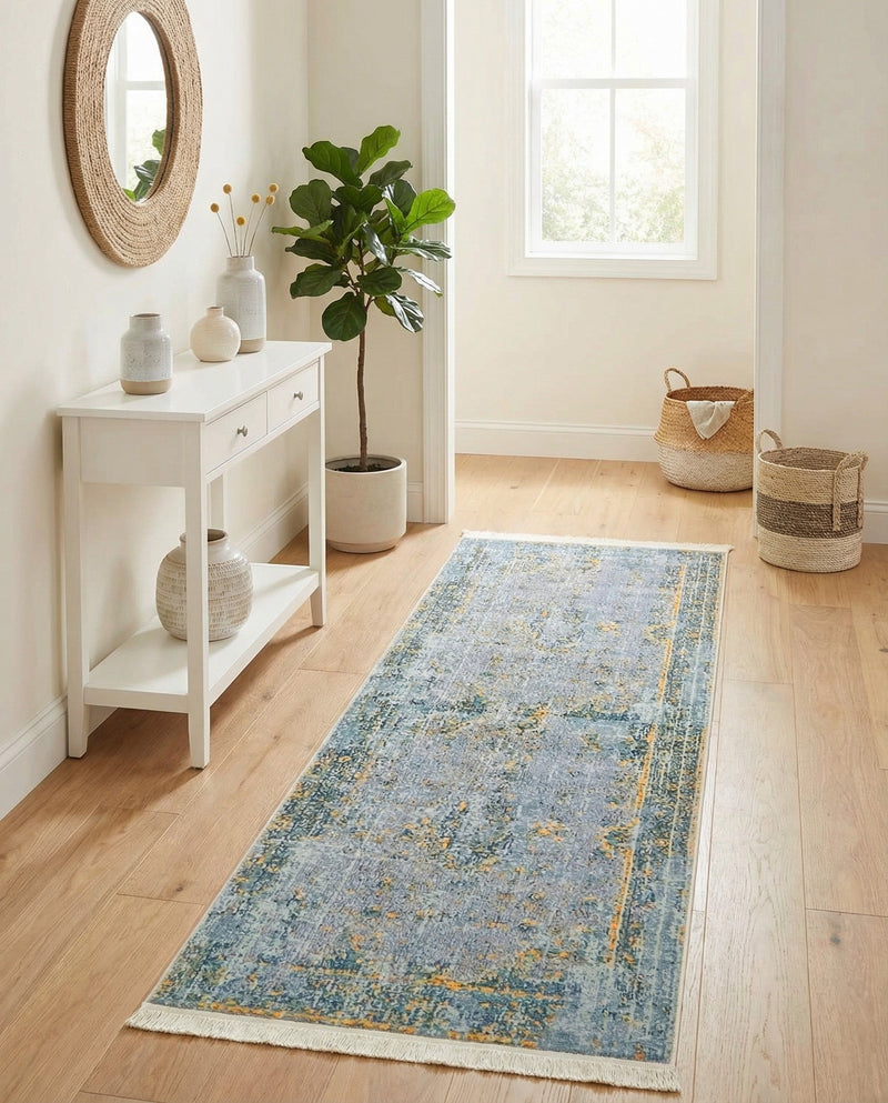 Caribbean Breeze Collection Area Rug -  Calypso Runner Gray  lifestyle 45