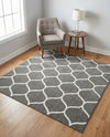 Trellis Mosaic Collection Area Rug -  Pergolatown (Dark Gray) Square Dark Gray  lifestyle 56