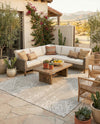 Desert Nomad Terrace Collection Area Rug - Sahara (Gray) Square Gray  lifestyle 59