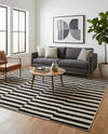 Soho Elegance Collection Area Rug -  Hudson (Black) Rectangle Black  lifestyle 23
