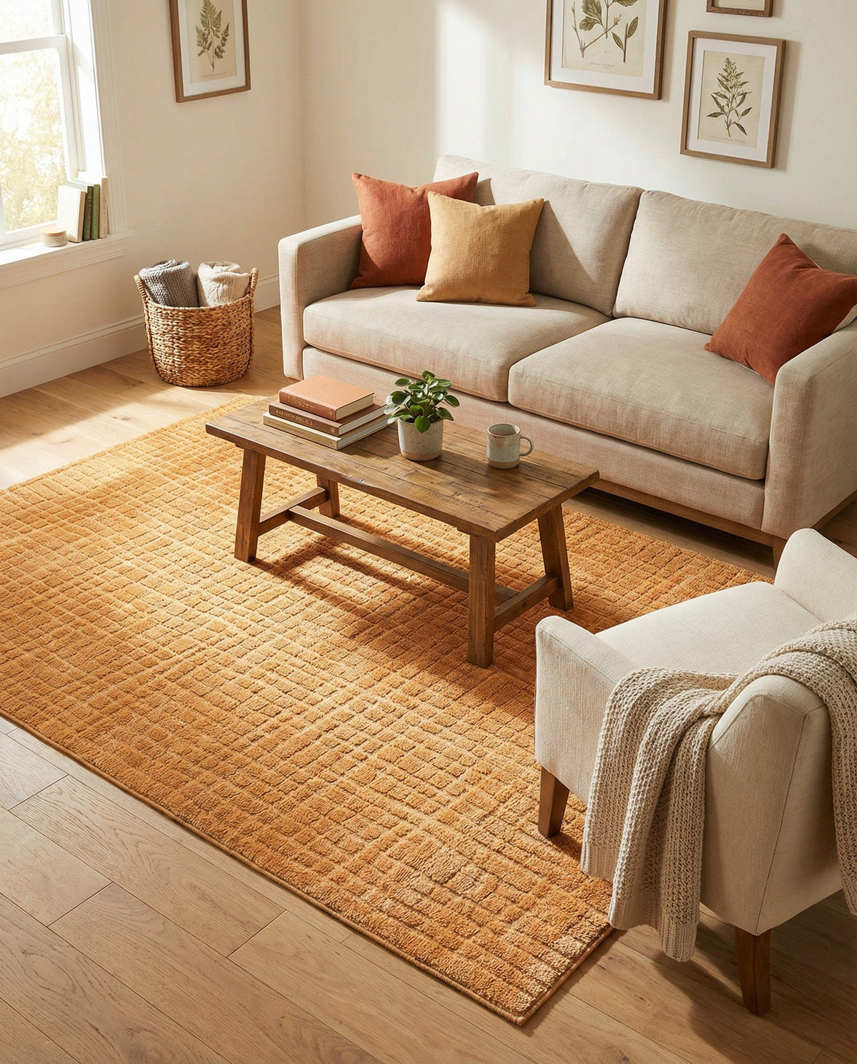 Haven Tapestry Collection Area Rug - WhisperingFalls Rectangle Goldenrod Glow  lifestyle 37