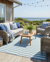 Seaside Stripes Collection Area Rug - Cabana (Light Aqua) Rectangle Light Aqua  lifestyle 11