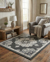 Beverly Grove Collection Area Rug - Melrose (Charcoal) Square Charcoal  lifestyle 75