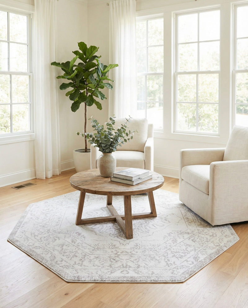 Cambridge Classics Collection Area Rug -  Magdalene (Ivory) Octagon Ivory  lifestyle 36