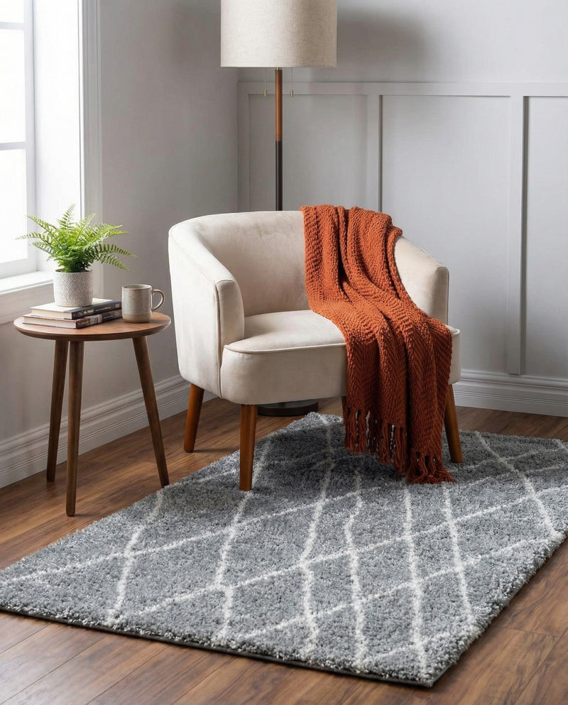 Cozy Haven Shag Collection Area Rug - Serenity (Cloud Gray) Rectangle Cloud Gray  lifestyle 11