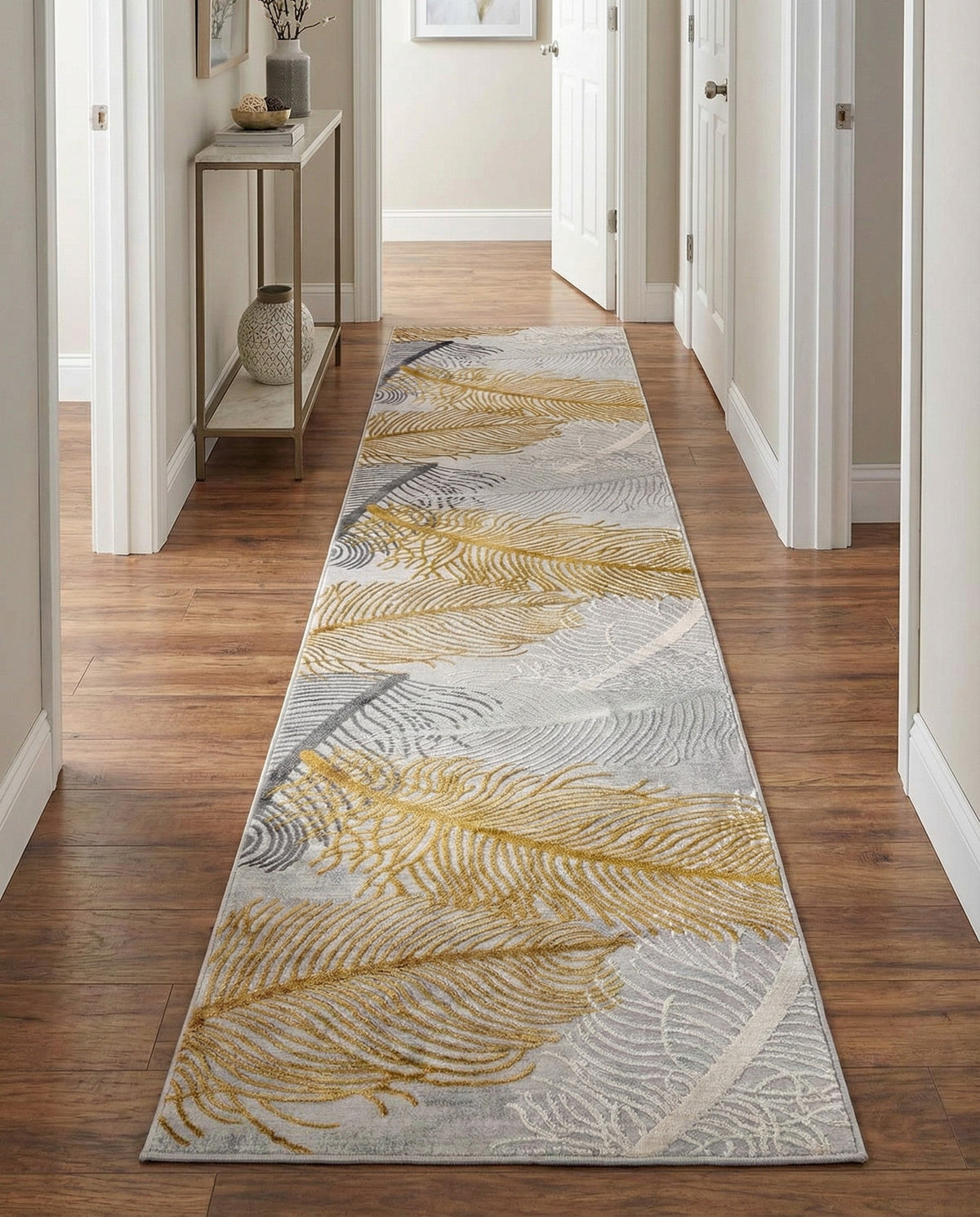 Bloomsbury Elegance Collection Area Rug -  Westminster Runner Yellow Gray  lifestyle 169