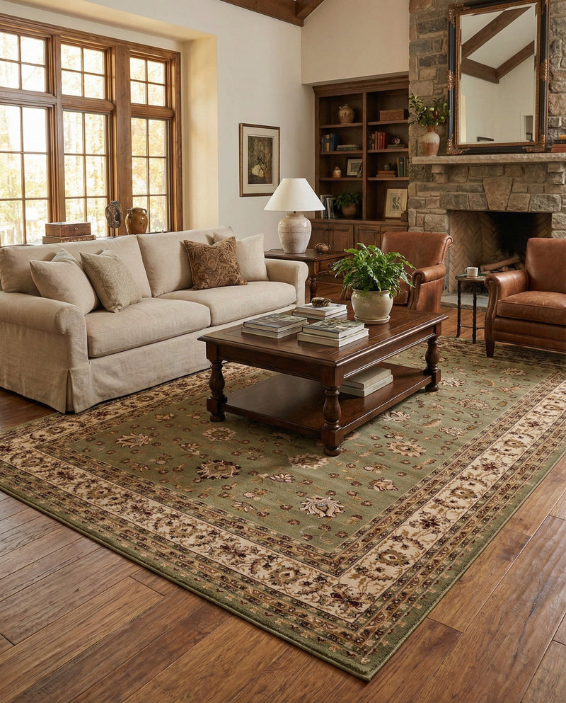 Jaipur Elegance Collection Area Rug -  Nahargarh (Green) Rectangle Green  lifestyle 18