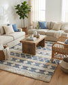 Cotton Punjab Passage Collection Area Rug - Amritsar Rectangle Ivory  lifestyle 14