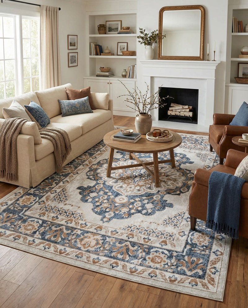 Cambridge Classics Collection Area Rug -  Magdalene (Cream) Rectangle Cream  lifestyle 11