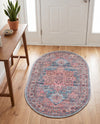 Zahara Oasis Collection Area Rug -  Fez Oval Blue  lifestyle 54