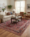 Heritage Elegance Collection Area Rug -  Schonbrunn Rectangle Burgundy  lifestyle 41