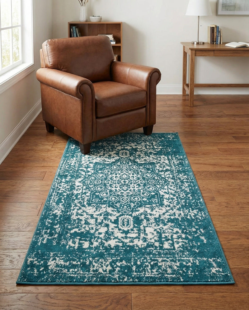 Georgetown Rugs Collection Area Rug - Dupont (Turquoise) Rectangle Turquoise  lifestyle 6