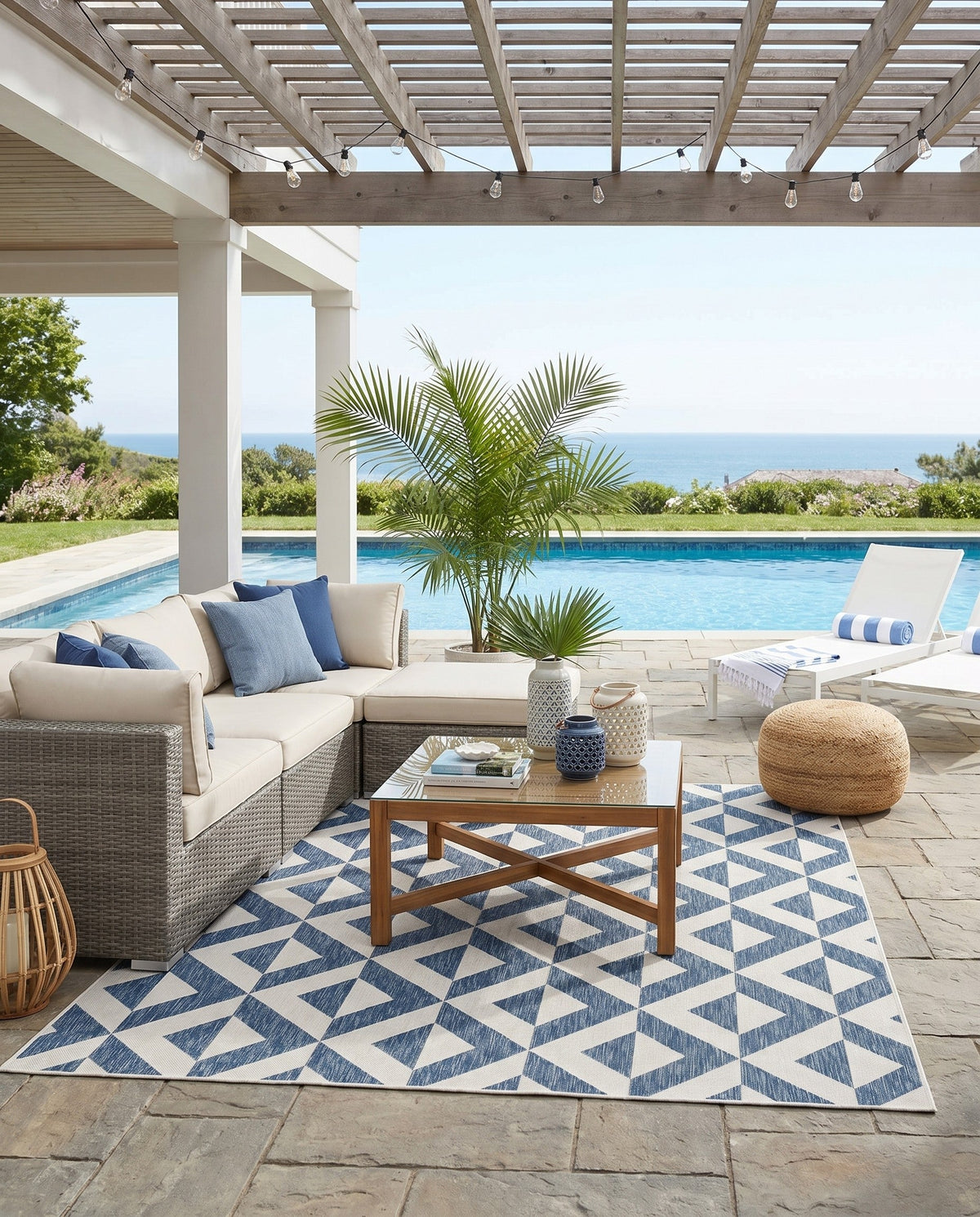 Urban Oasis Rugs Collection Area Rug -  Highrise (Blue) Rectangle Blue  lifestyle 8