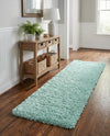 Eternal Plush Oasis Collection Area Rug -  Tranquility (Cyan) Runner Cyan  lifestyle 31