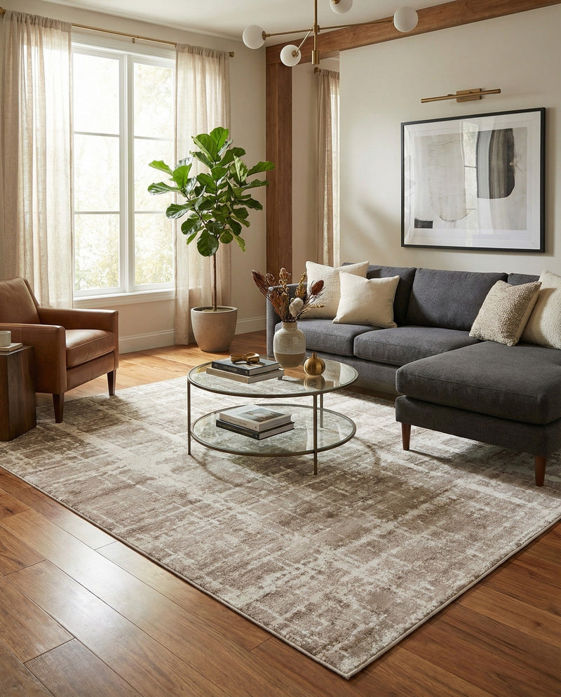 Metro Heights Collection Area Rug -  Flatiron Rectangle Light Brown  lifestyle 32