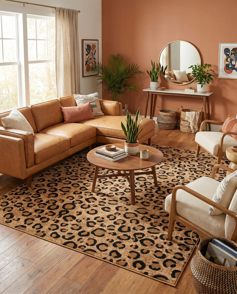 Savannah Sojourn Collection Area Rug -  Mara Rectangle Light Brown  lifestyle 9