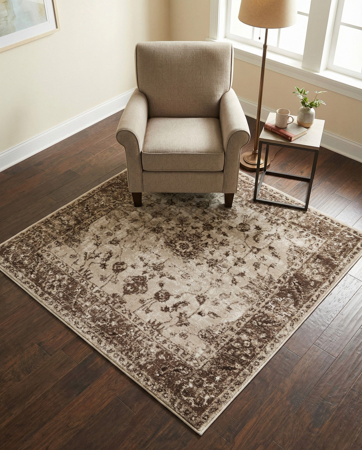Andes Summit Collection Area Rug -  Aconcagua Square Cream  lifestyle 104