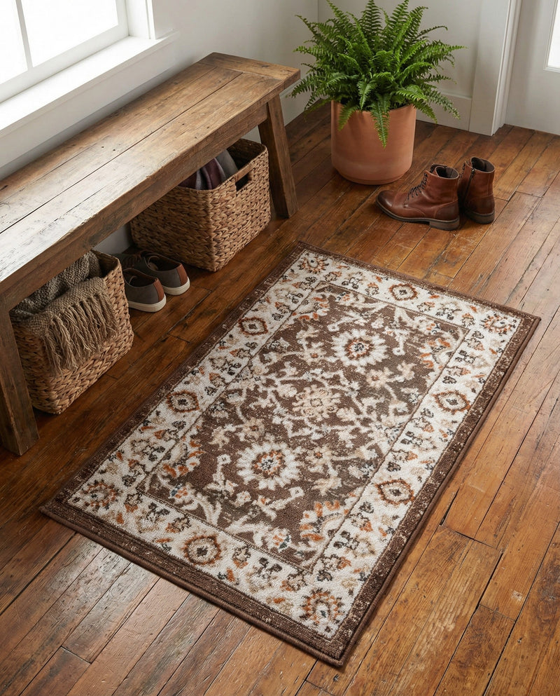 Savannah Elegance Collection Area Rug - Augusta (Brown) Rectangle Brown  lifestyle 29