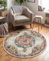 Brighton Terrace Collection Area Rug - Hove (Ivory) Round Ivory  lifestyle 34