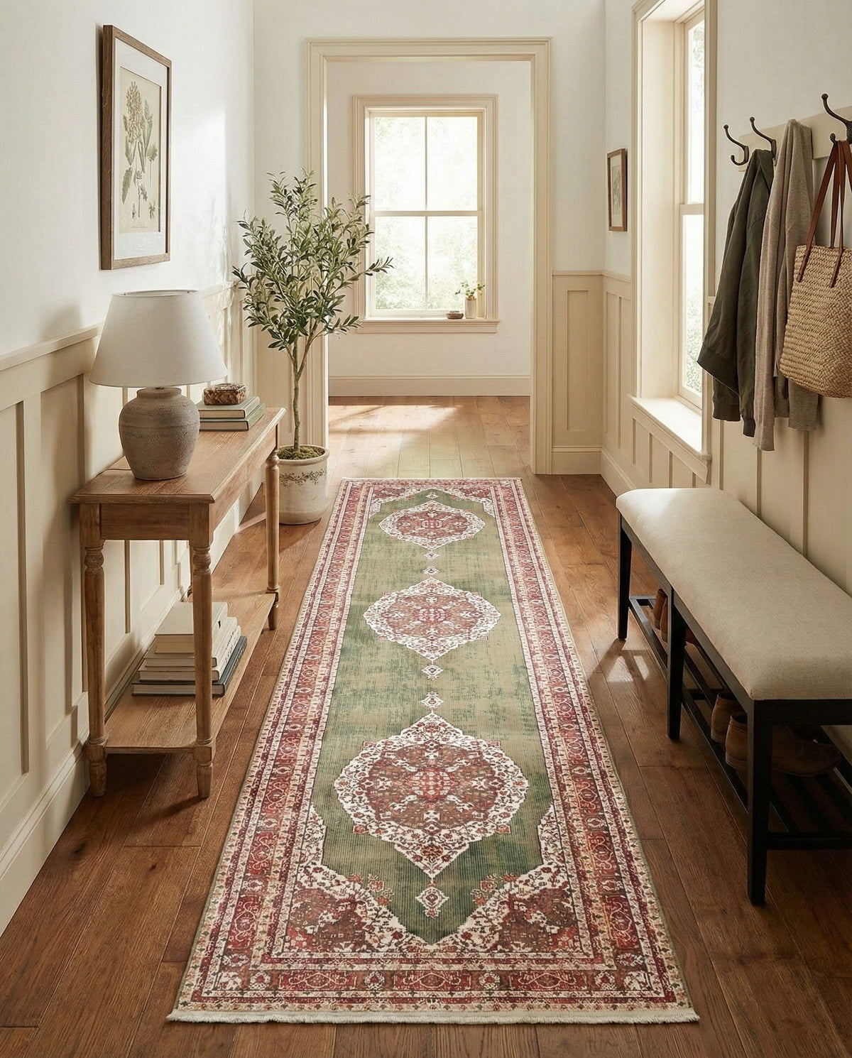 Caribbean Breeze Collection Area Rug -  Windward Runner Green  lifestyle 190