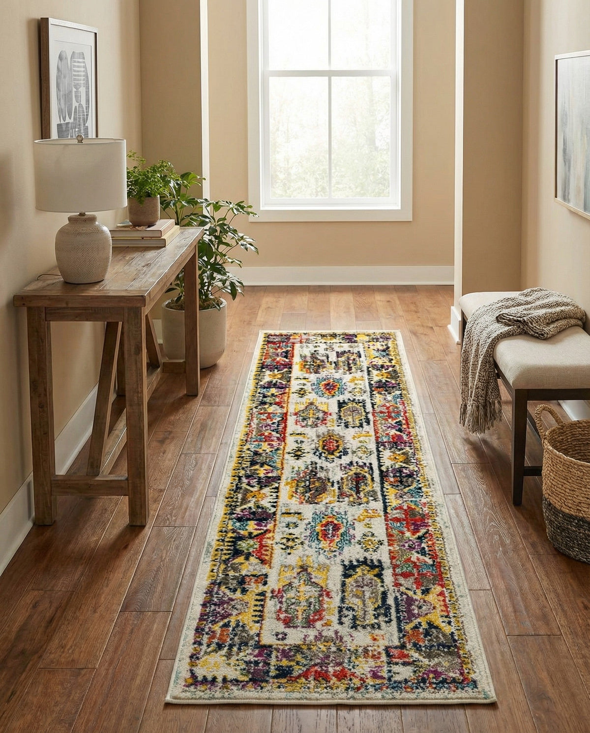 Brighton Terrace Collection Area Rug -  Portslade Runner Ivory  lifestyle 136