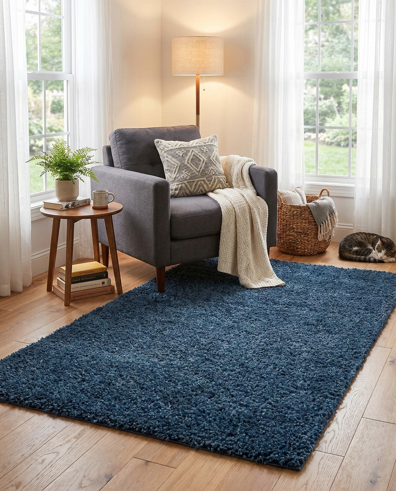 Alpine Plush Collection Area Rug -  Cortina (Marine Blue) Rectangle Marine Blue  lifestyle 23