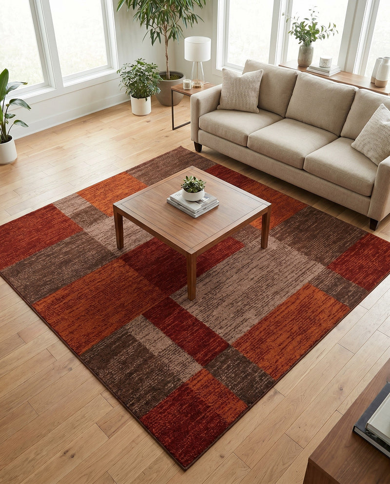 Autumn Meadow Collection Area Rug -  Sycamoreside (Multi) Square Multi  lifestyle 83